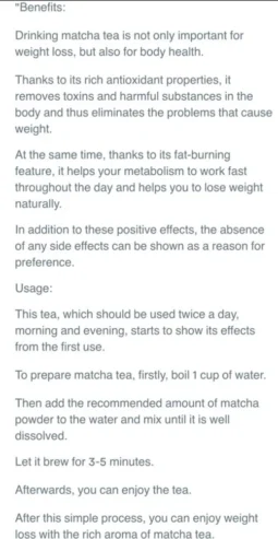 MATCHA TEA