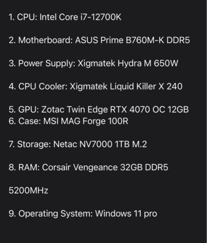 pc for sale price is negotiable