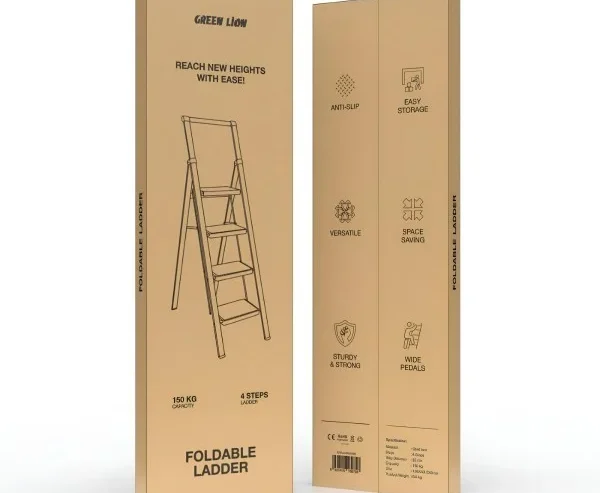 Green Lion Foldable Ladder -Black