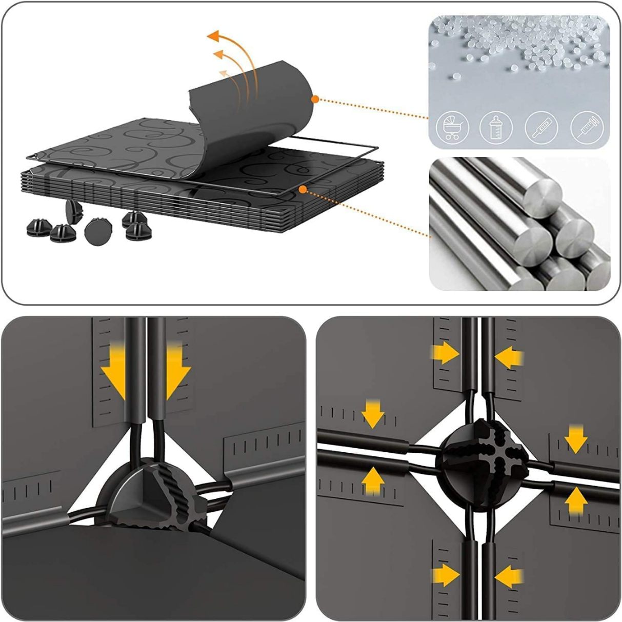 Brand New Sealed Packed Modular 6-Cube Shoe Rack with Doors & Side Hooks – Space-Saving Organizer Qatar (رف أحذية معياري 6 مكعبات)