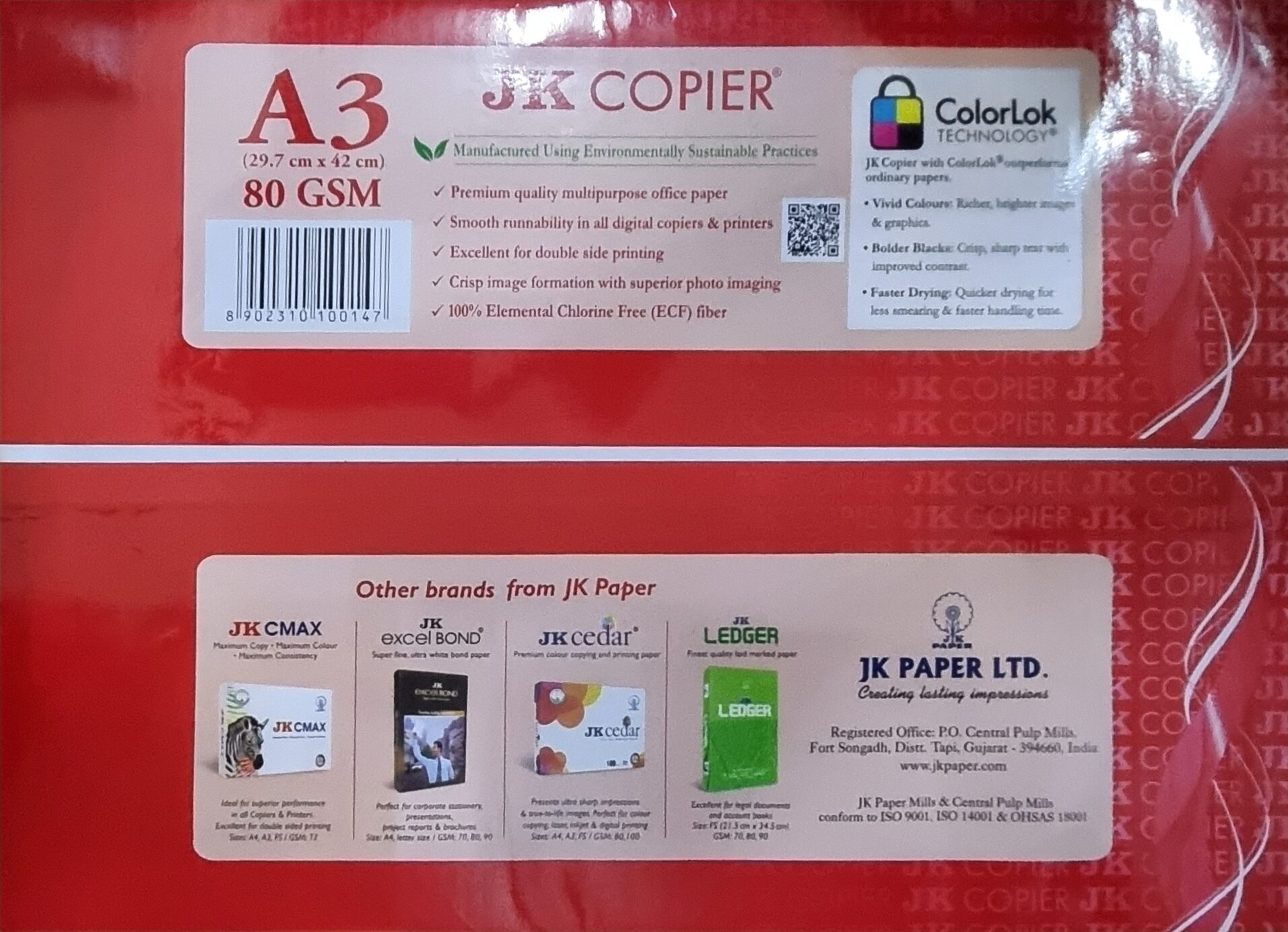 JK WHITE & HYBRITE PHOTOCOPY PAPER   UNOPENED A3 SIZE PACKET