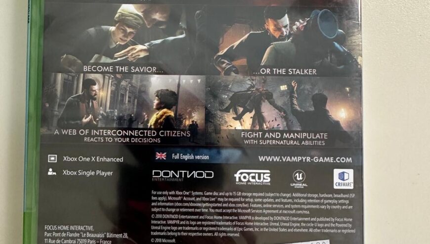 Xbox Vampyr Game