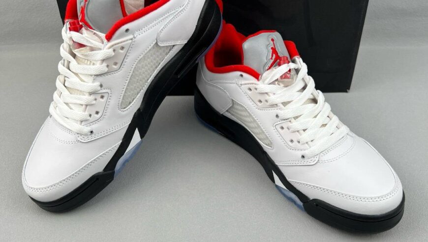 Air Jordan 5 RETRO x FIRE RED SILVER TONGUE