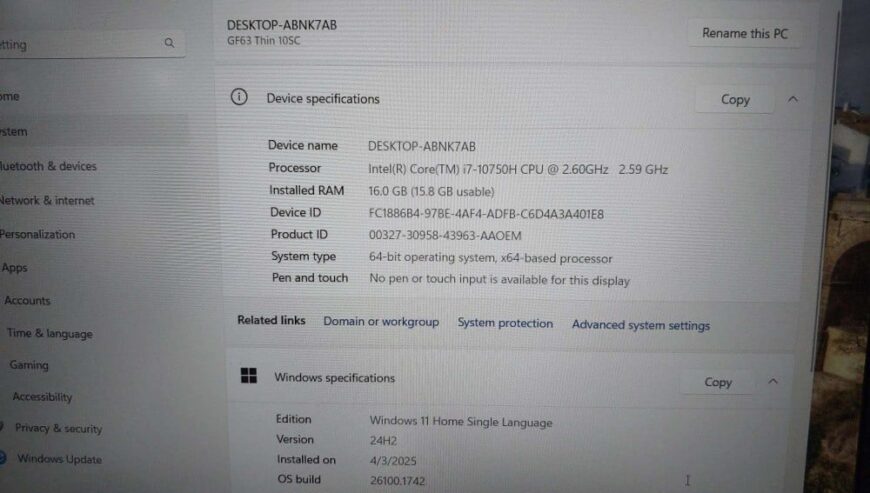 MSI GF63 Thin 10SC Gaming Laptop