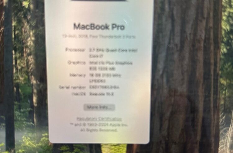 MacBook Pro 2018 i7 16gb 512ssd