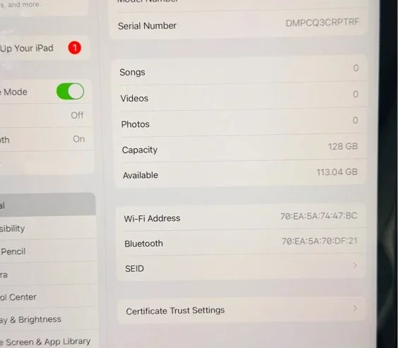 I pad 11 pro 128 gb 2 nd
