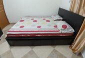 QUEEN SIZE IKEA BED WITH 2 STORAGE DRAWERS AND A MATRESS