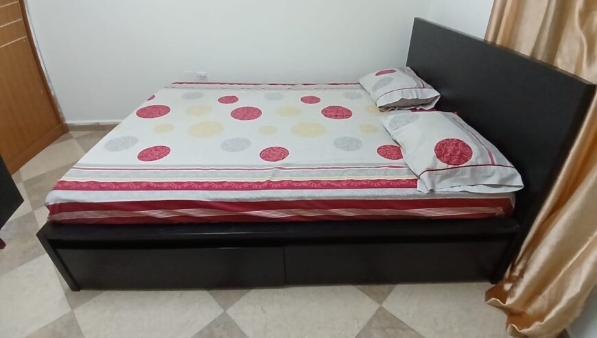 QUEEN SIZE IKEA BED WITH 2 STORAGE DRAWERS AND A MATRESS