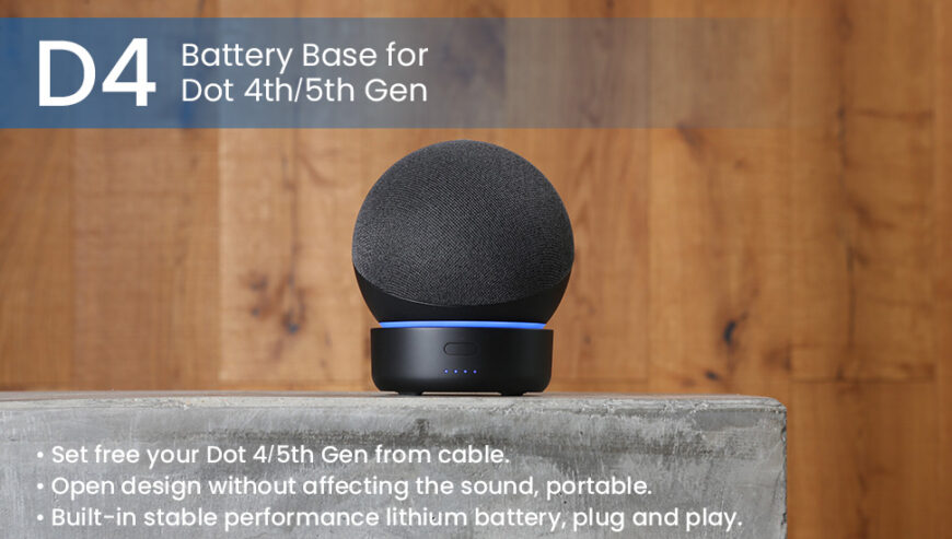 Portable rechargeable battery for Alexa