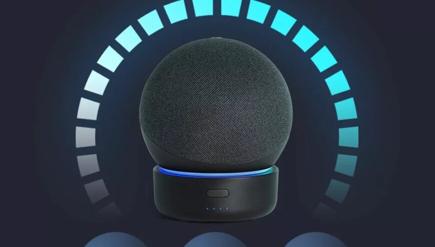 Portable rechargeable battery for Alexa