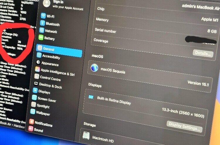 8/512 Macbook Air M1 Gray