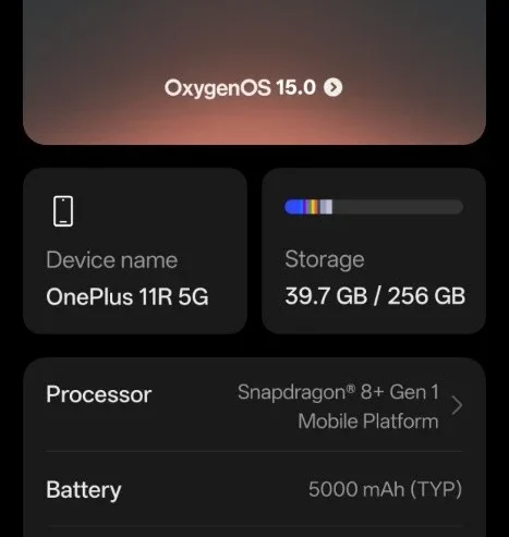 ONEPLUS 11R (16/256) SWAP ONLY