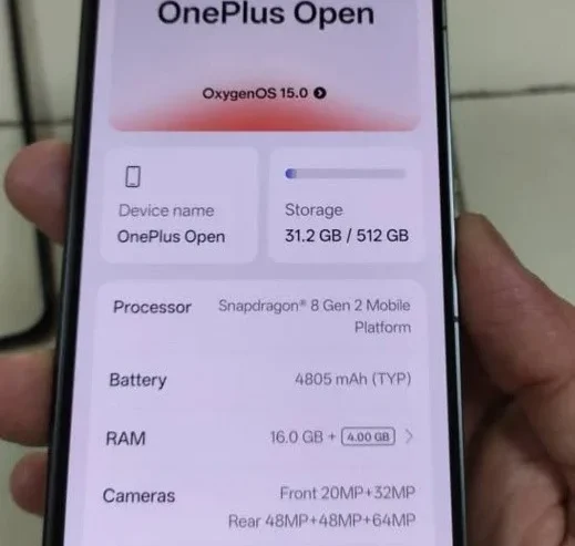 one plus open 20gb 512gb