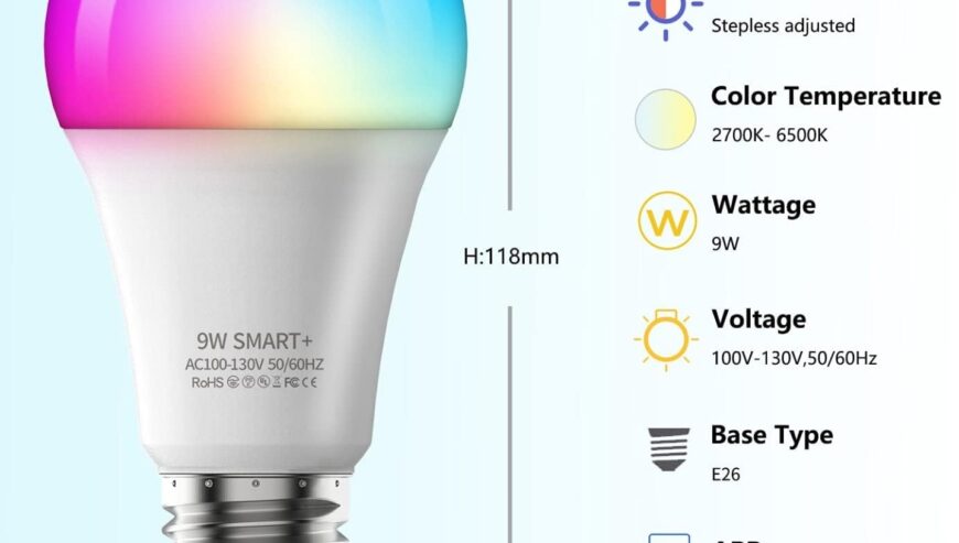 6 Pack Smart LED Light Bulbs, 2700K-6500