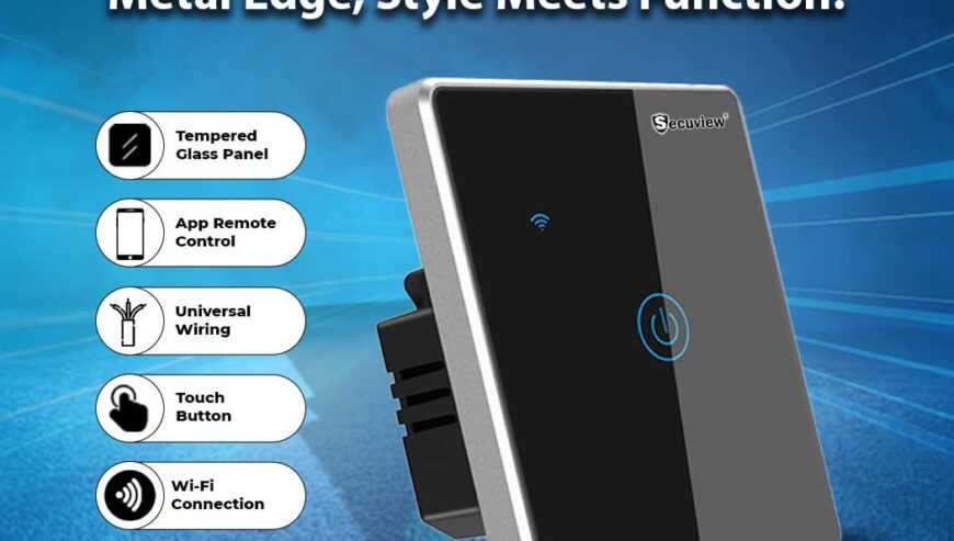 Secuview Smart Touch Light Switch with Metal Edge.