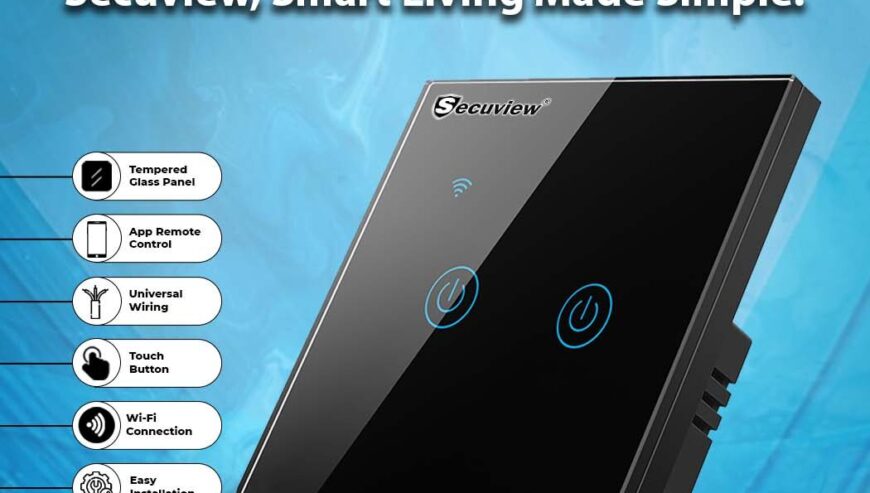 Two-Gang Wi-Fi Smart Switch by Secuview