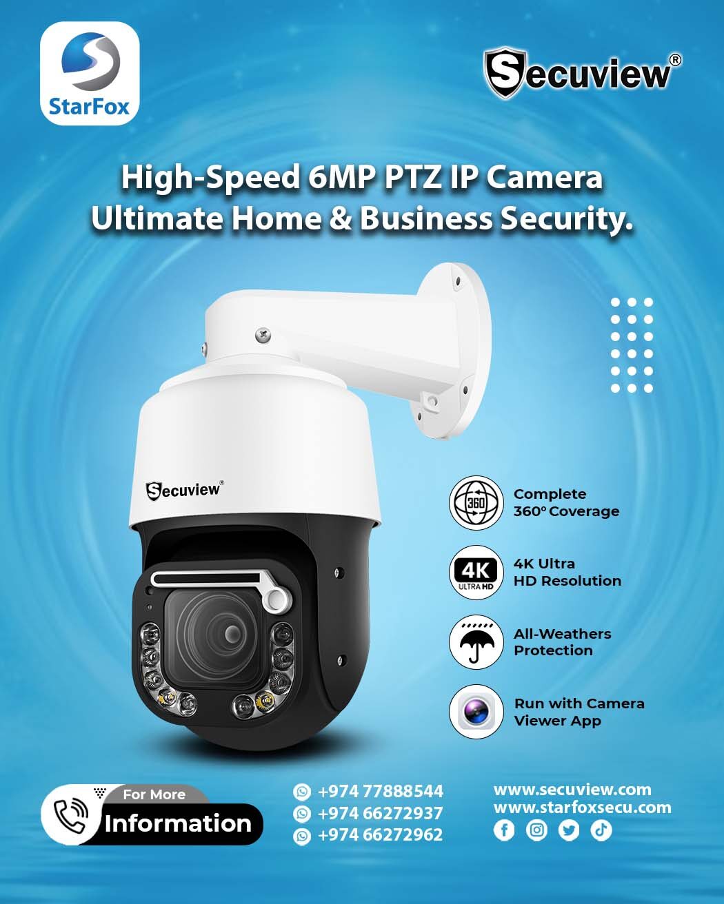 High-Speed 6MP PTZ IP Camera