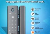Glass Door with Fingerprint Secuview Smart Lock.