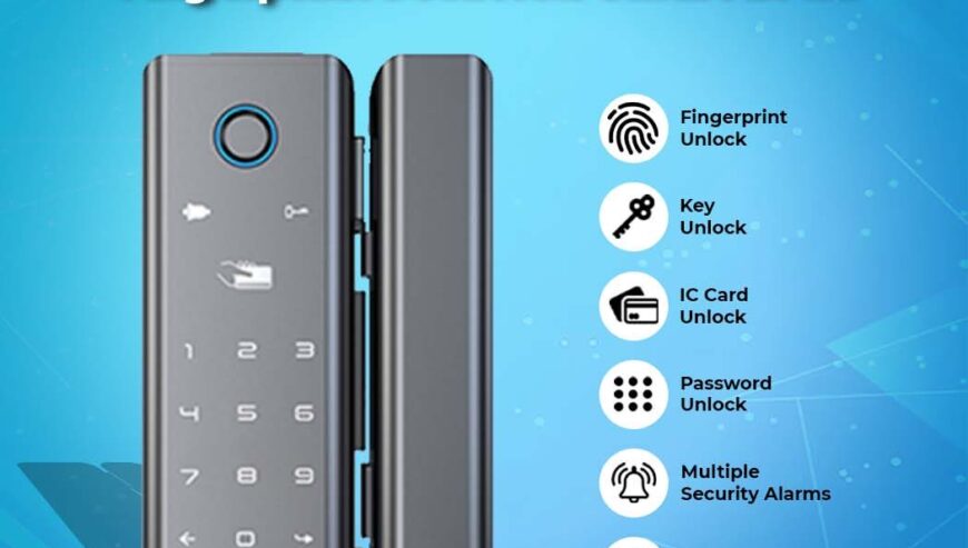 Glass Door with Fingerprint Secuview Smart Lock.
