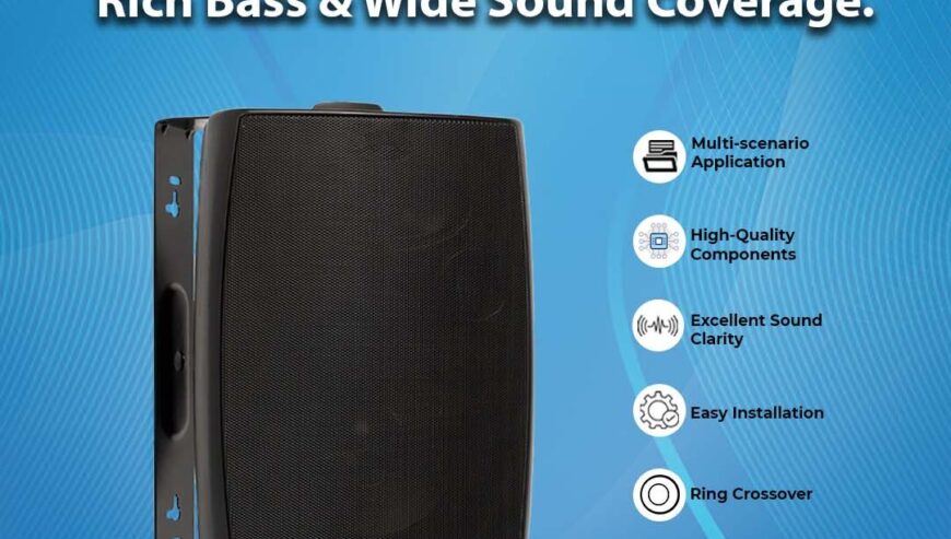 40W Wall-Mounted Speakers with Rich Bass.