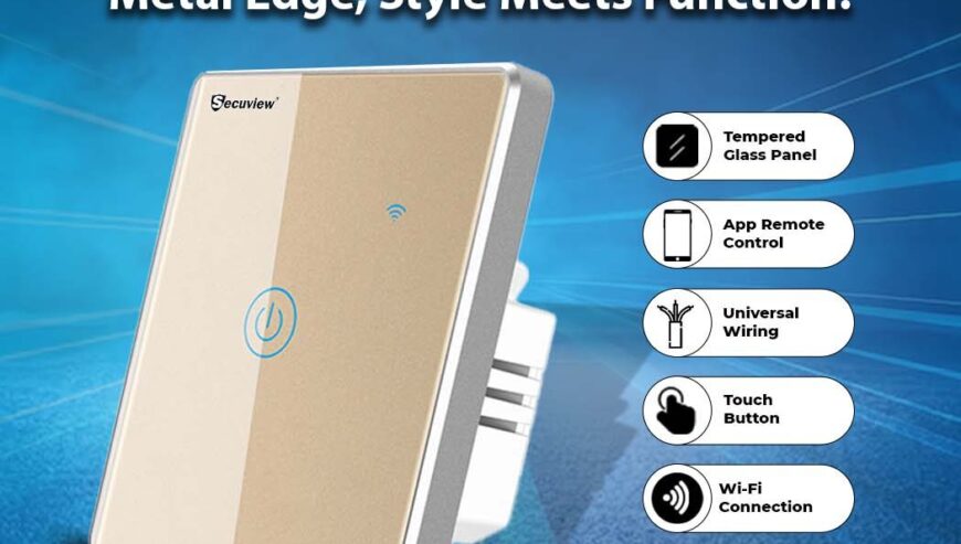 Secuview Smart Touch Light Switch with Metal Edge.