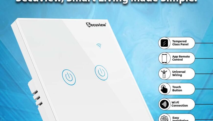 Two-Gang Wi-Fi Smart Switch by Secuview