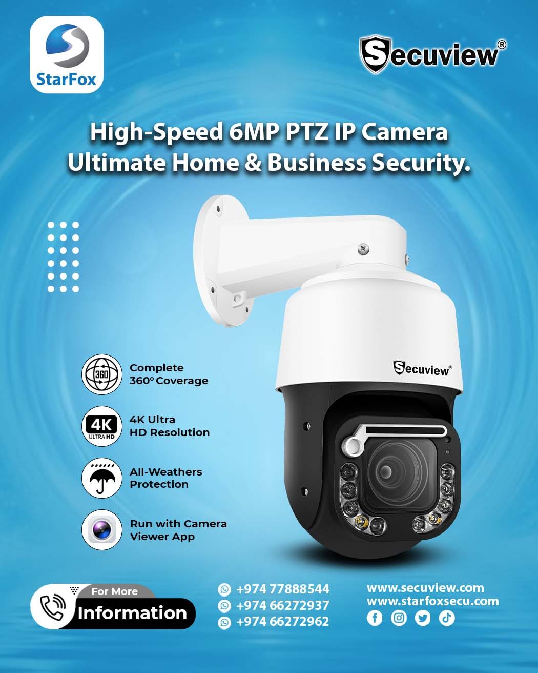 High-Speed 6MP PTZ IP Camera