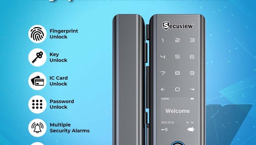 Glass Door with Fingerprint Secuview Smart Lock.