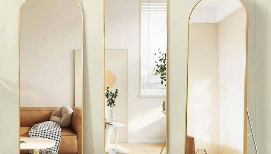 Aluminum Frame Metal Standing Mirror