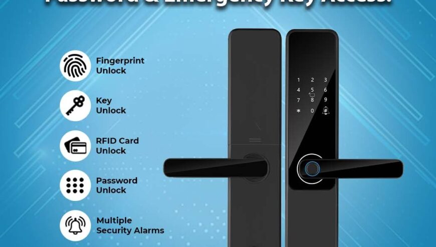 All in One Smart Lock, Mobile, Card & Password.
