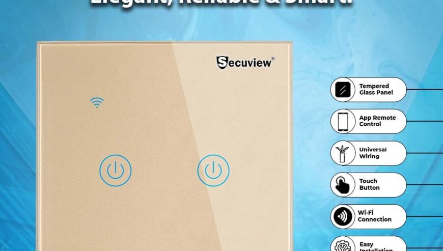 Secuview Two Gang Smart Switch, Elegant & Reliable