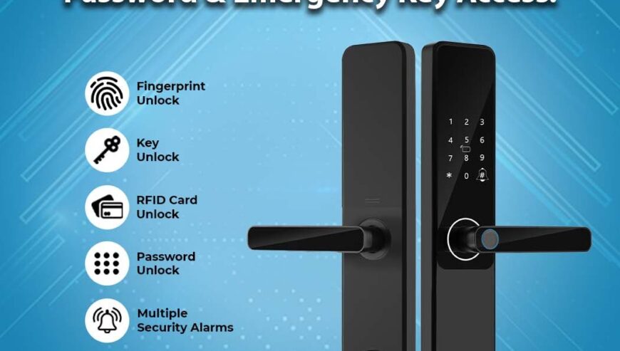 All in One Smart Lock, Mobile, Card & Password.