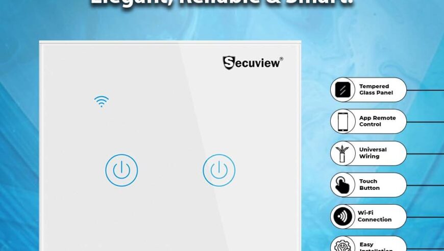 Secuview Two Gang Smart Switch, Elegant & Reliable