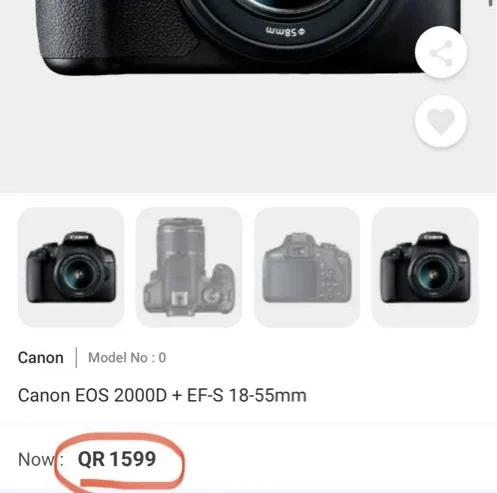 Canon EOS 2000D With 18-55mm Lens