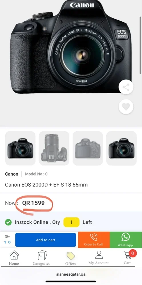 Canon EOS 2000D With 18-55mm Lens