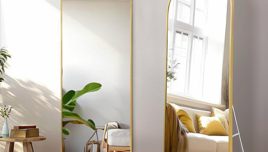 Aluminum Frame Metal Standing Mirror