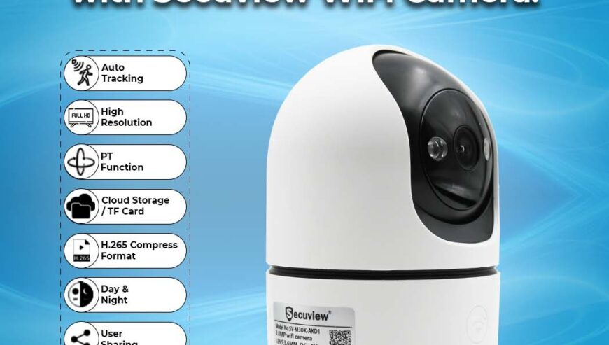 3MP Monitoring with Secuview Wi-Fi Camera.