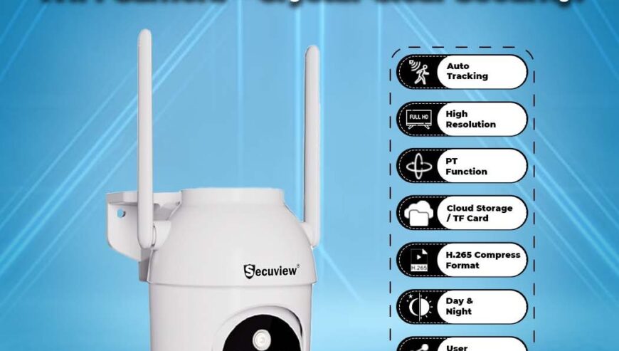 Secuview 5MP Waterproof Outdoor Wi-Fi Camera.