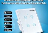 Brushed Panel Four Gang Secuview Smart Switch.