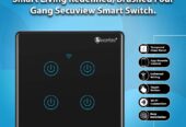 Smart Living Brushed Four Gang Secuview Switch.