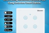 Smart Living Brushed Four Gang Secuview Switch.