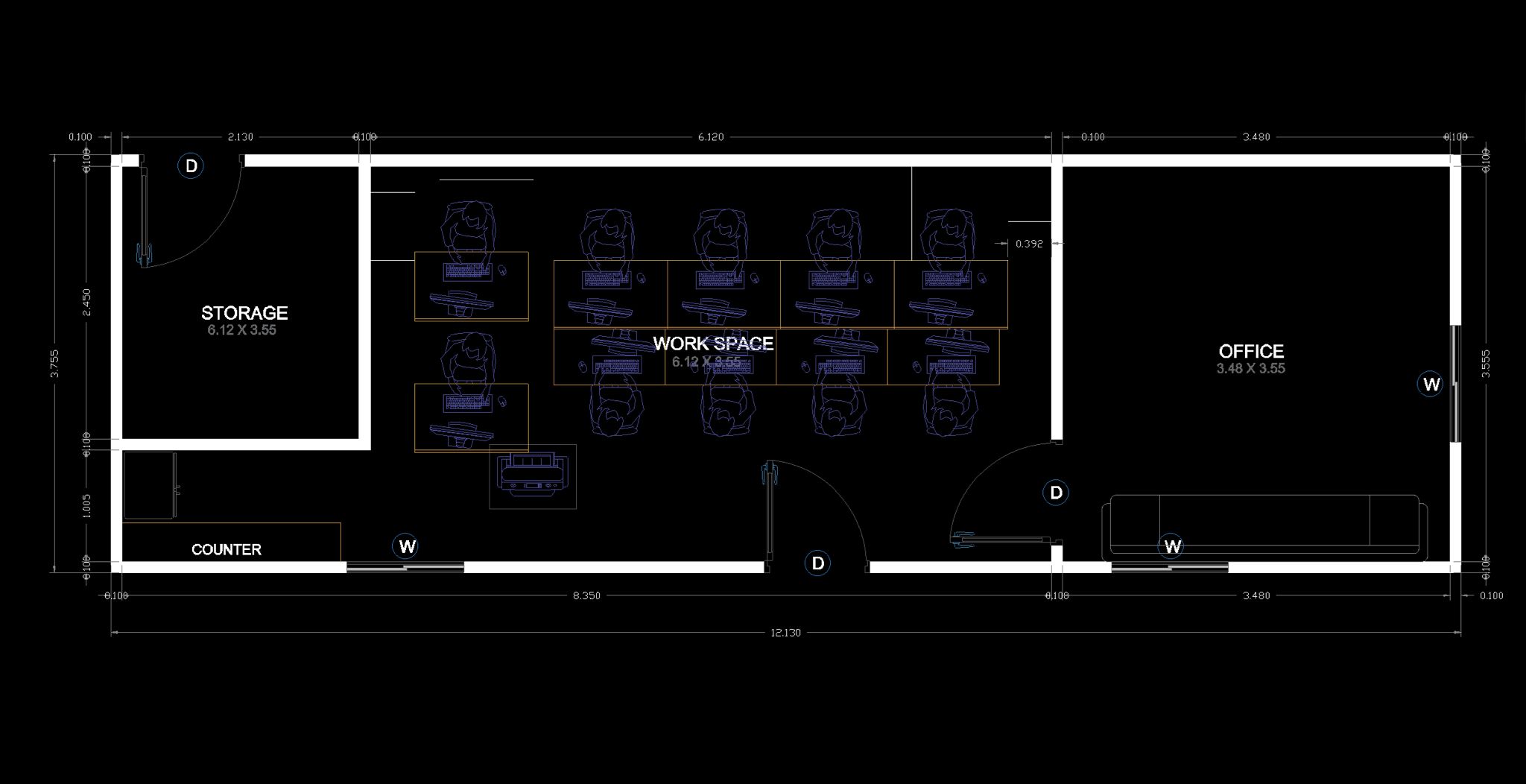 12m x 3.75m Portable cabin