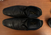 Louis Philippe Black Leather Formal Shoes UK8