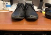 Louis Philippe Black Leather Formal Shoes UK8