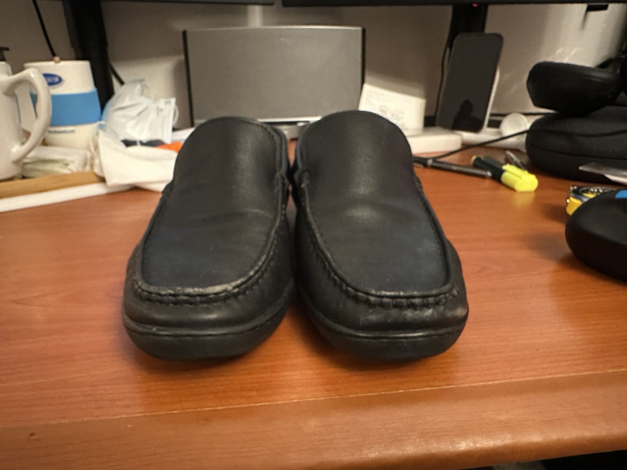 Pavers Black Leather Loafers – US 8 / UK 7