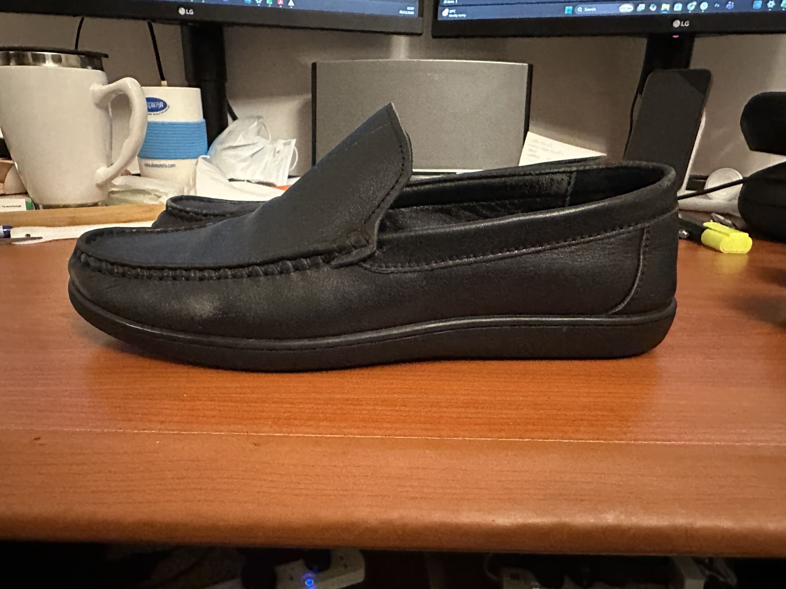 Pavers Black Leather Loafers – US 8 / UK 7