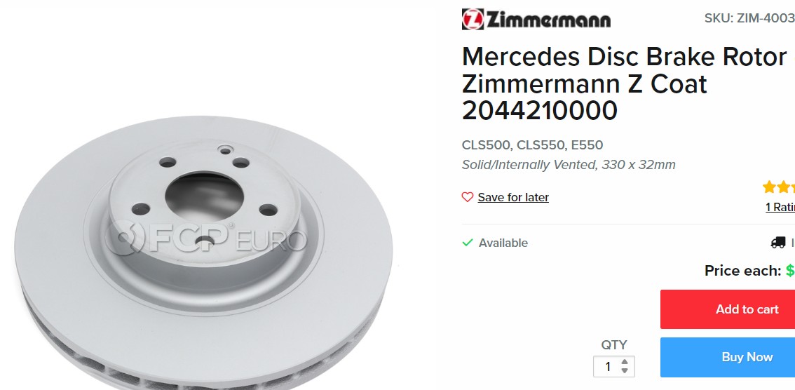 Mercedes-Benz Brake discs and hose (Never Used)