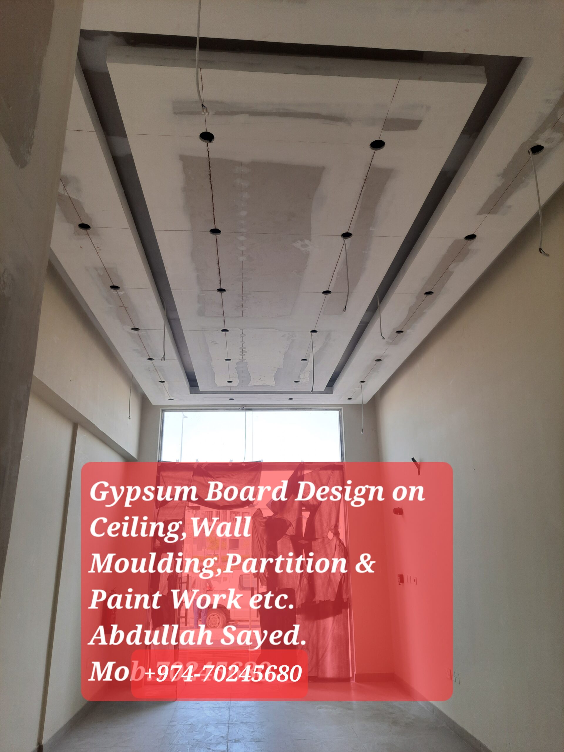 Gypsum Ceiling,Partition & Moulding +974-70245680