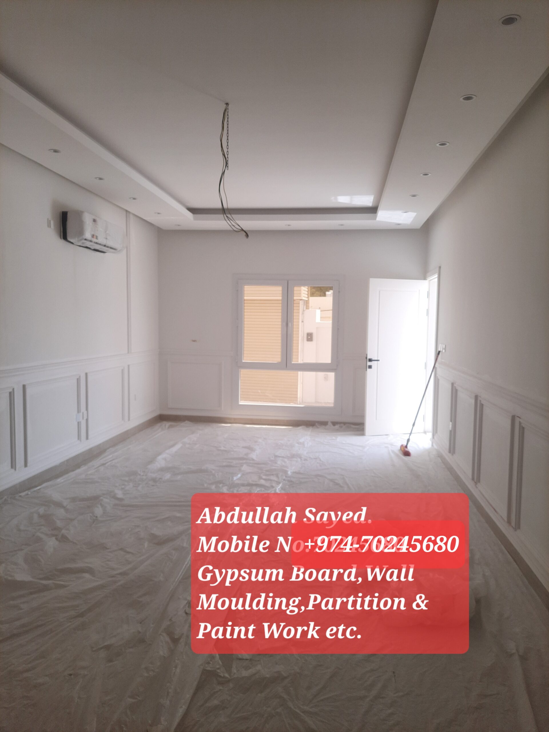 Gypsum Ceiling,Partition & Moulding +974-70245680