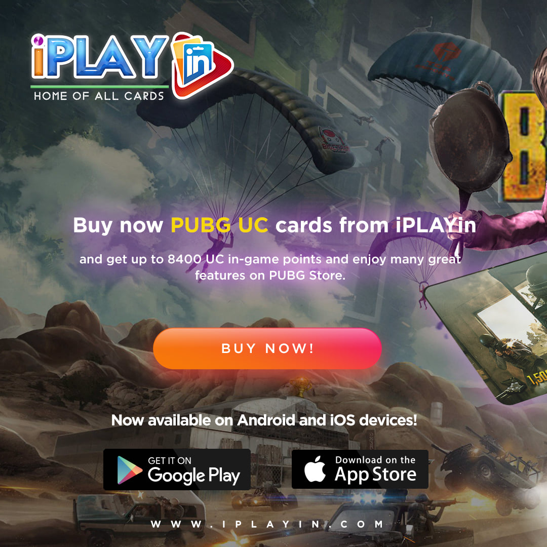 Buy PUBG UC cards from iPLAYin